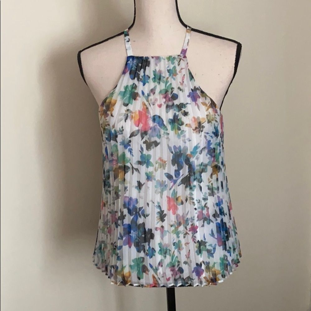 Likely Chester Chiffon Pleated Halter Top Size 2